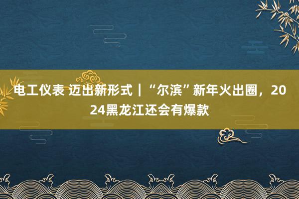 电工仪表 迈出新形式｜“尔滨”新年火出圈，2024黑龙江还会有爆款